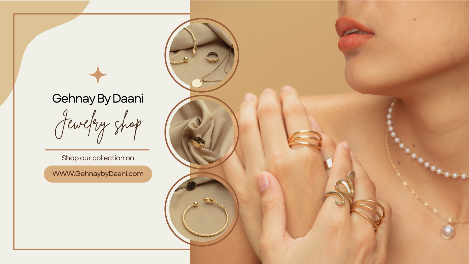 Brown Aesthetic Jewelry Online Shop Facebook Cover